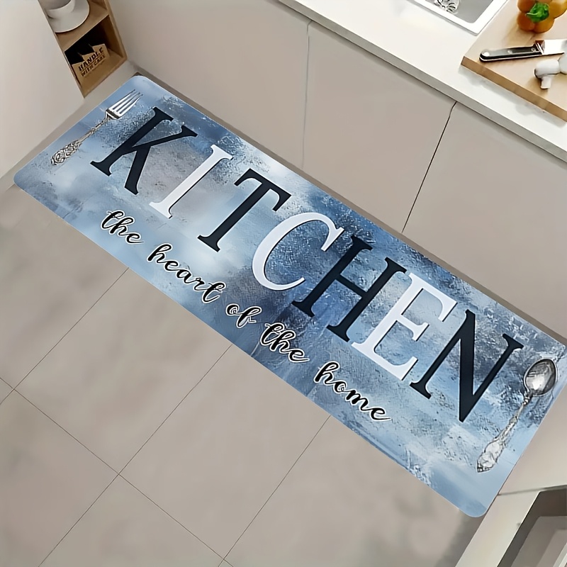 Wholesale Commercial Printing - Синий текстурированный кухонный коврик с принтом