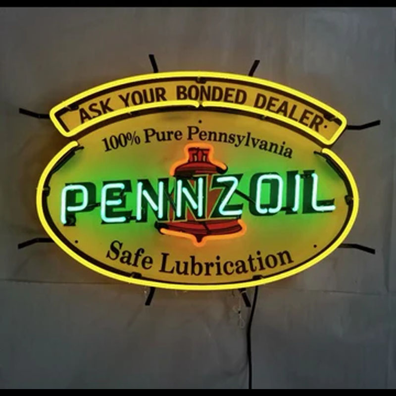 Неоновые вывески для АЗС Pennz – обзор и цена Commercial Glass Printing